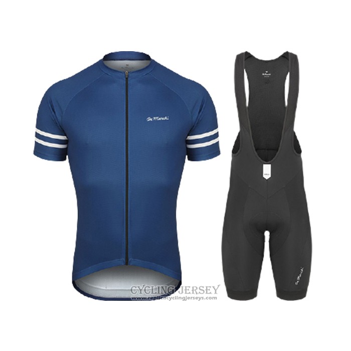 2021 Cycling Jersey De Marchi Dark Blue Short Sleeve And Bib Short